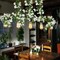 Artificial Cherry Blossom Flower Vine Hanging White Cherry Blossom Flower Silk Garland Hanging Vines Faux Flowers for Outdoors Spring Wedding Party Home Table Centerpiece Arrangement Decor
